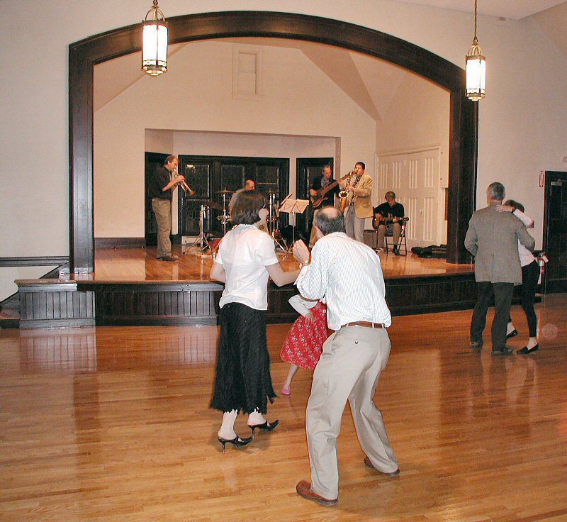 Dancers in front of the stage in the Great Hall