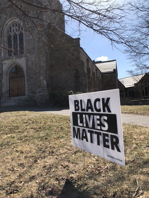 Black Lives Matter sign on NHCC lawn