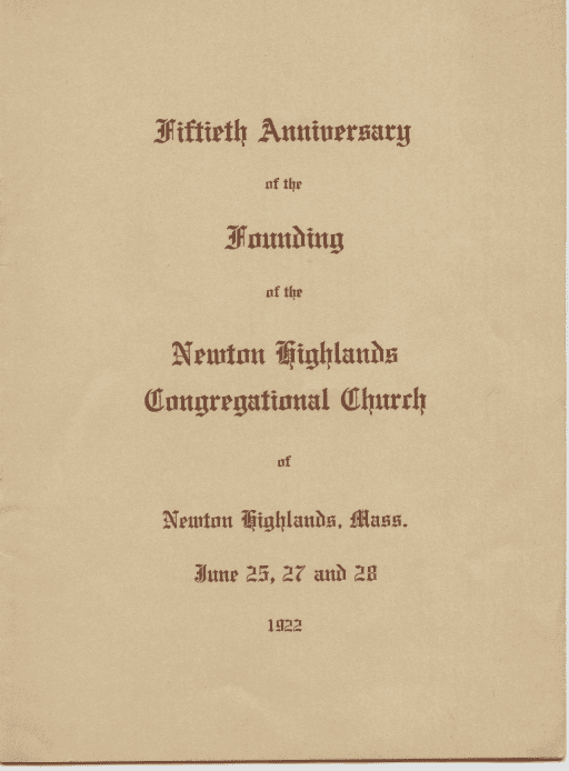 Cover of bulletin for 50th anniversary, June 1922