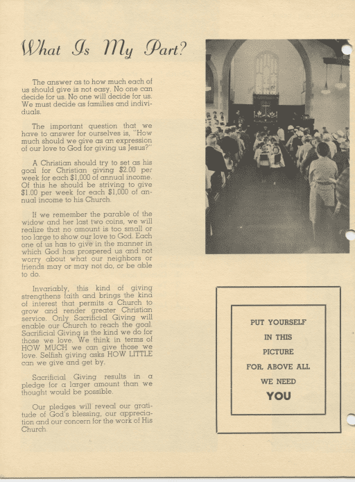 Interior of 100th anniversary bulletin from 1972