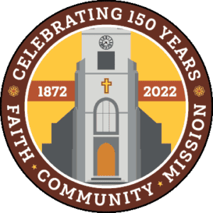 The NHCC 150 Years logo: Celebrating 150 years of faith, community, and mission