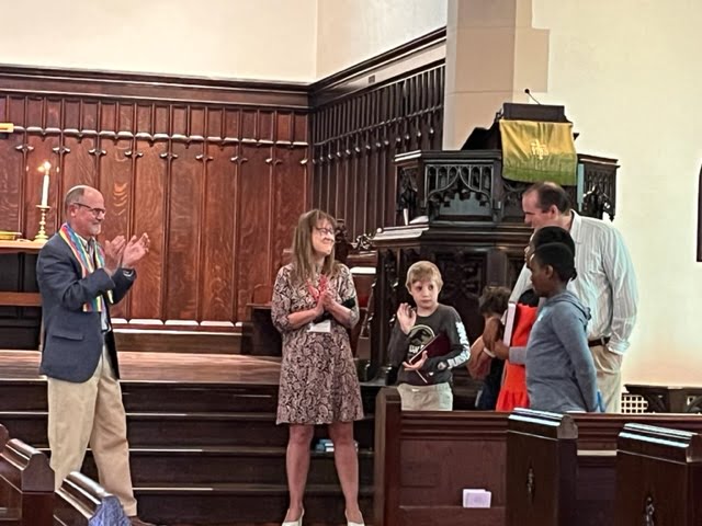 Presentation of Bibles to third graders