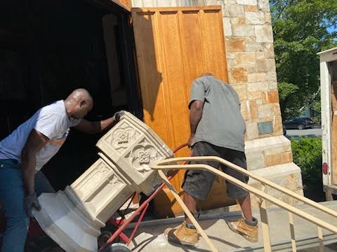 Vestibule bapistery removal July 2023