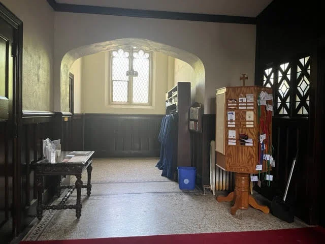 Narthex after rack removal July 2023