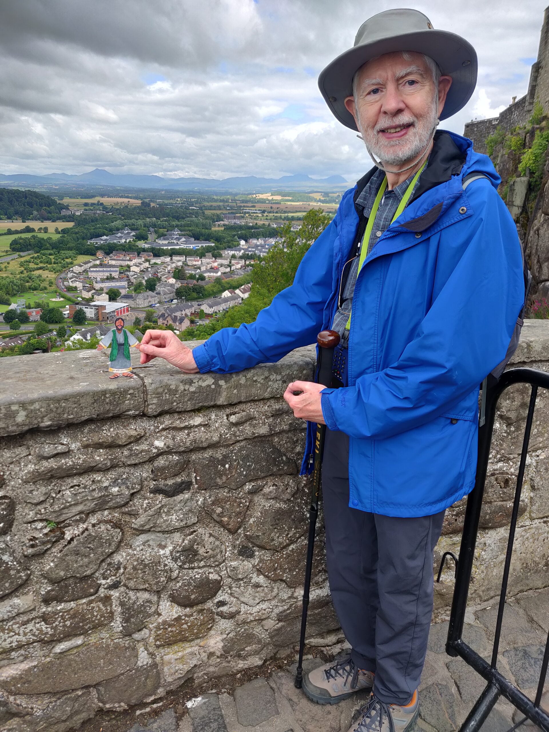 Flat Jesus visits Scotland with Steve Willner (and Carol Jensen)