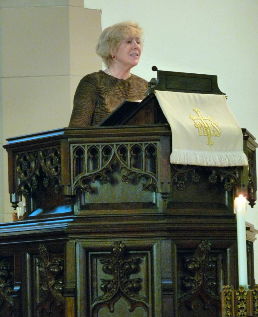 Rev. Nancy Taylor preaching at joint UCC service August 6, 2023