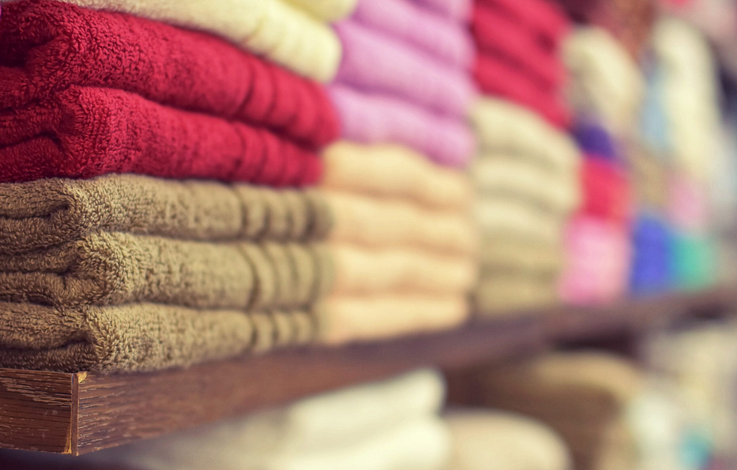 colorful stacks of towels