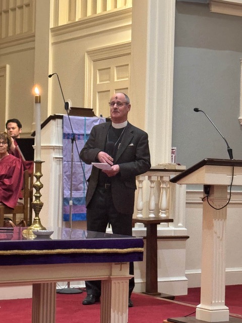 Ken Baily helping lead Ash Wednesday worship