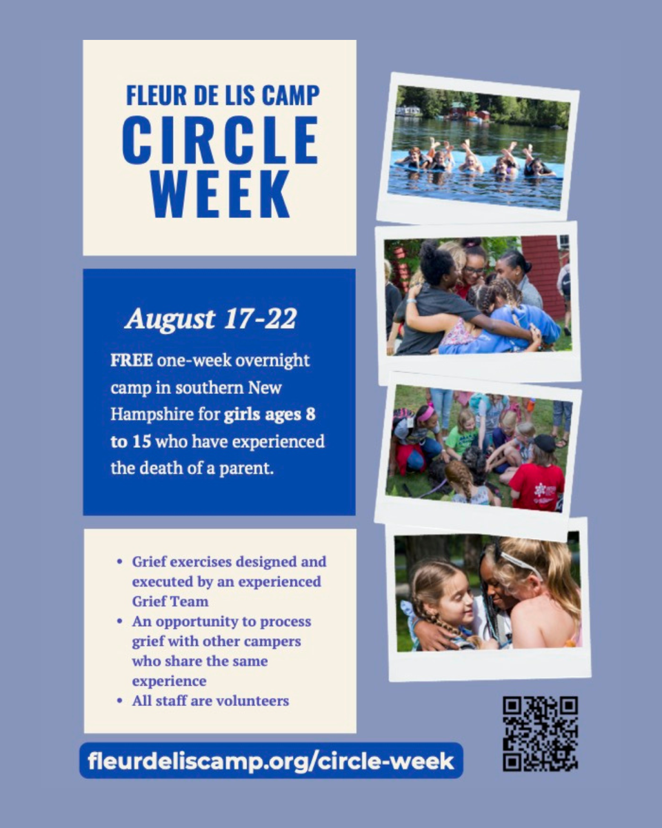 Flyer with photos of camp activities