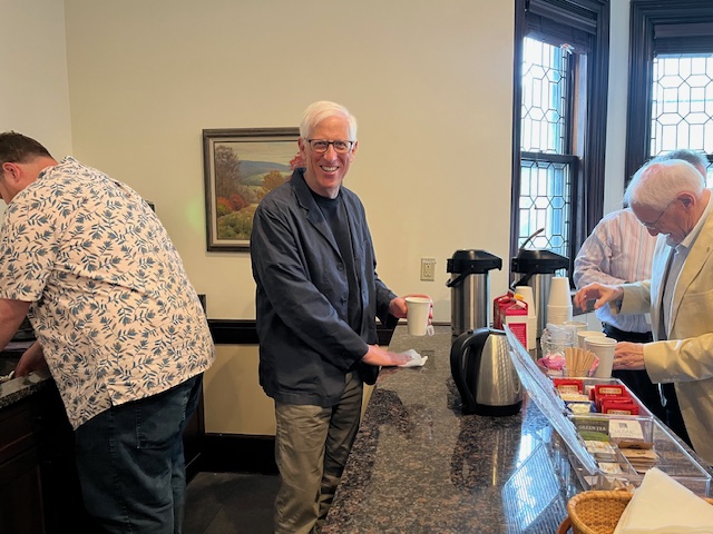 Rich Bryden standing in church parlor