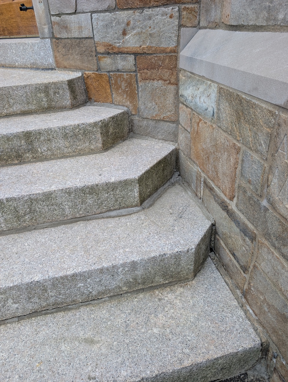 stone steps with patching