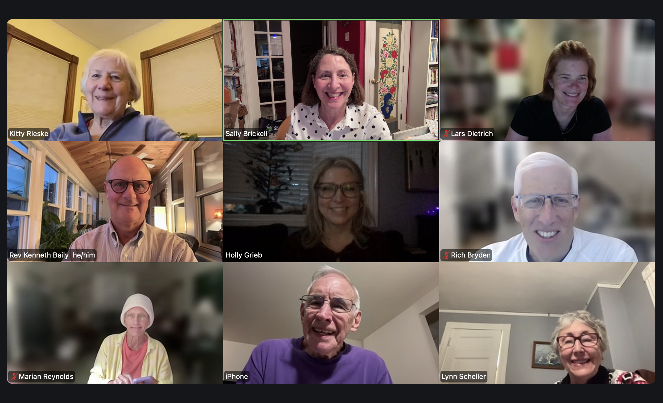 Mission Committee members and guests in a Zoom meeting