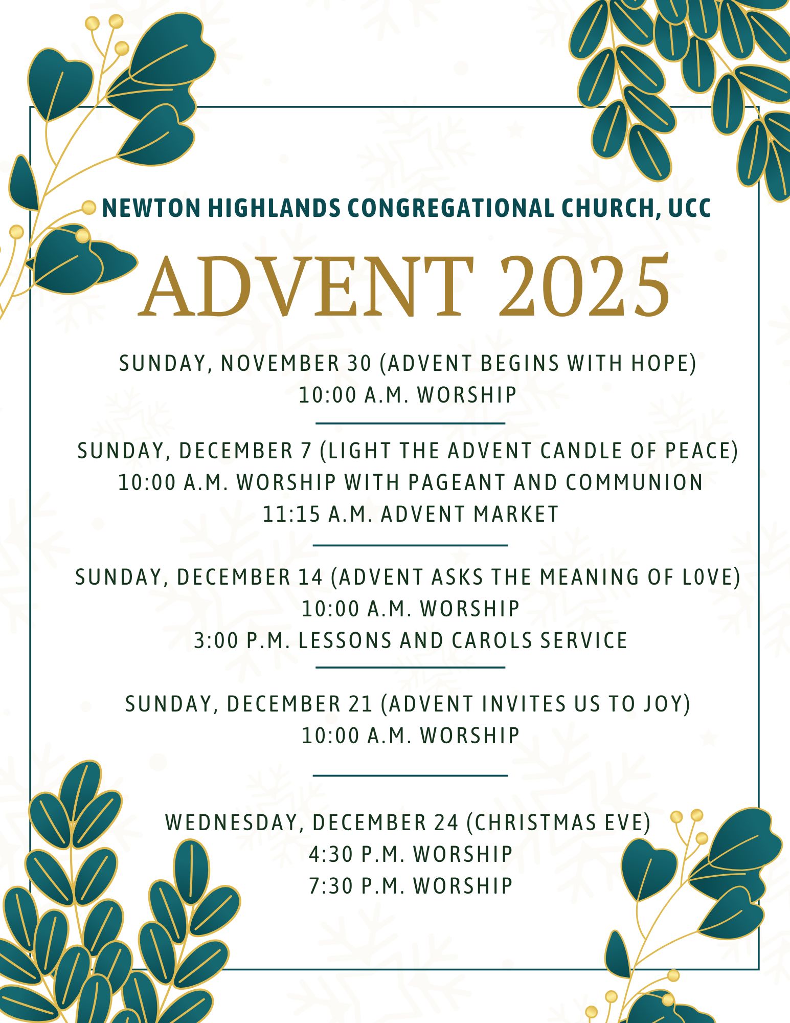 Advent flyer 2025