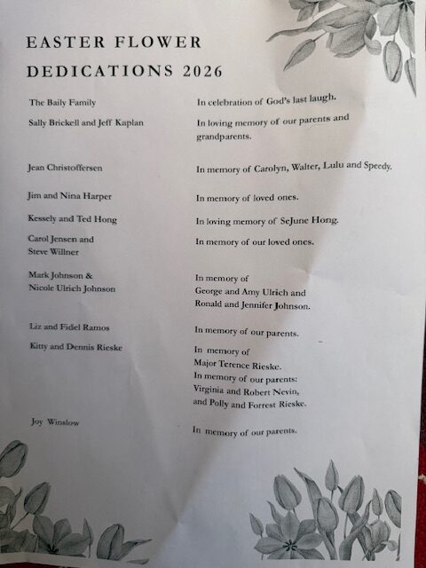 List of flower dedicatios 2026